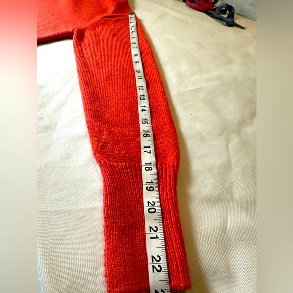 brand: H&M, knitted sweater, orange color, size: S - Picture 7 of 13